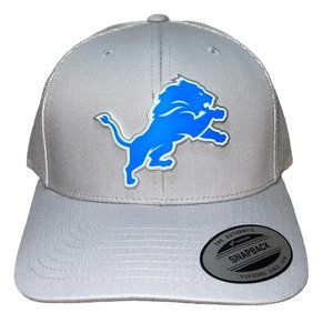 Detroit Lions 3D YP Snapback Trucker Hat- Silver